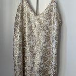 AQUA White Dress with Gold Sequin Roses Photo 0