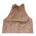 J.Crew NWT  Sleeveless Metallic Speckled Lace Halter Neck Blouse L Nude Silver Photo 2