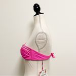Luli Fama Pink Strappy V Ring Bandeau Back Tie Muy Caliente Bikini Top NWT Small Photo 2