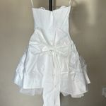 House Of CB HOUSE OF CB 'Noele' White Satin Strapless Bow Mini Gown NWOT Size XS Photo 5