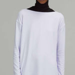 Lululemon Women’s Back In Action Long Sleeve Shirt Nulu Pastel Blue Size Large Photo 0