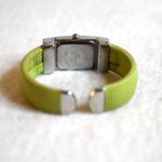 Contemplate Quartz Lime Green Textured 5 Inch Cuff New Battery Green Face Watch Photo 4