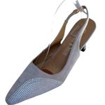 Whittall & Shon Women Rhinestone Halt Moon Slingback Sandals Buckle Size 10 New Silver Photo 0