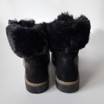 Catherine Malandrino Hershey Black Faux Fur Line Combat Boots Size 6 Photo 3