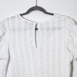 EXPRESS  White Eyelet Top with Puffy Sleeves Size Large Photo 4