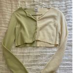 Princess Polly mateo green and cream cardigan top Photo 1