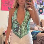 Sequin tank top low front Green Photo 0