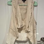 Fifteen Twenty  ombré cream draped cotton frayed vest medium Photo 2