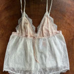 Victoria's Secret Y2K Pink Lace Mesh Tank Nightgown Baby Doll Camisole Size L NWT Photo 0
