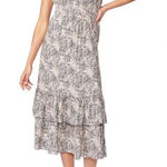 Paige Womens Gisela Dress XL Floral Print Ruffle Midi Boho Chic Coastal Cowgirl Photo 0