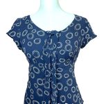 Talbots  100% Silk Midi Dress‎ Blue Short Sleeve Side Zip Sheath Women's Size 2 Photo 1