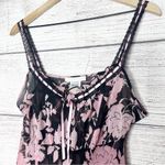 Vintage California Dynasty Sheer Black & Pink Floral Chemise Lingerie Size Large Photo 1