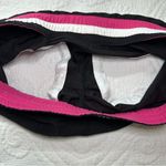 Arizona Jeans Arizona Y2K Micro Mini Swim Shorts. Size: Small. Black, pink, and white. Photo 4