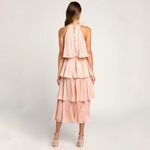 Lulus ‼️ Tier and Far Blush Pink Tiered Pleated Halter Midi Dress‼️ Photo 2