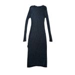 superdown Aliza Sweater Dress Large Blue Ribbed Knit Metallic Long Sleeve Midi Photo 8