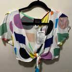 Desigual NWT Rebecca Makaroff‎  Miami  tie front blouse sz small Photo 1