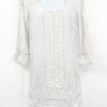 Juicy Couture Scalloped Lace Linen Mini Dress Prairie Coquette Small White Photo 0