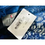 THEIA Dark Blue Metallic Floral Lace Overlay Shimmering Element Gown Size 6 Photo 12