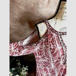 Free People  Good Morning Embellished Tunic Top Printed Cold Shoulder M Photo 5