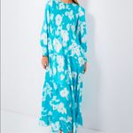 Tuckernuck  Maxi Dress Libby Watercolor Modest Turquoise And White Size Small Photo 11
