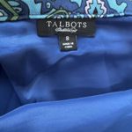 Talbots  Women's Size 8 Blue Paisley Print Knee Length Skirt Lined Zip Closure Photo 6