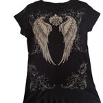 American Vintage Y2K angel wings grunge rhinestone, black shirt medium – large Photo 7