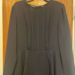 Liz Claiborne  LIZ NOW Navy Long Sleeve Vintage Peplum Top Dress Photo 1