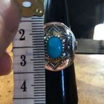 Sleeping Beauty Turquoise Sterling Silver Cowgirl Ring Size 6 Blue Photo 7