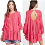 Free People  Women's Sweetest Dream Tunic Pink Long Sleeve Boho Size Small‎ Photo 1