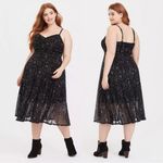 Torrid  Dark Grey Leopard Mesh Midi Dress Sleeveless V-Neck Fairygoth Size 1X Photo 1