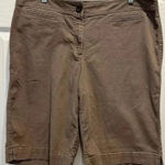 J Jill Shorts Women’s Size 16‎ Tan Stretch Cotton Knit 12” Inseam Brown Photo 0