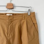 Anthropologie Wide Leg Pleated Back Buckle Cotton Blend Trousers in Honey Size 6 Photo 5