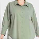 Wonderly Woman’s Plus Size  Button Down Shirt Size 3X Sage Green Photo 0