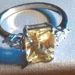 Simulated Peridot and White Diamond Sterling Silver Ring (Size 6) Photo 12