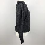 ZARA  Shimmer Metallic Black Blouse Ruched Shoulders Large Cocktail Office Party Photo 5