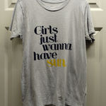 J.Crew  Women's Size Medium Girls Just Wanna Have Sun Lavender Slub Cotton Tee Photo 0