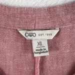 Cato  XL Top Linen Blend Lagenlook Oversized Roll Tab Sleeve V-Neck Boho Resort Photo 4