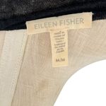 Eileen Fisher Organic Linen Crepe Striped Top Sweater Black White Size Medium Photo 7
