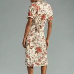 Pilcro Anthropologie x Ruffle-Collar Buttondown Dress Floral Linen Blend Size 2 Photo 1