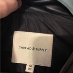 Black Faux Leather Puffer Vest Size M Photo 1