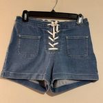 EUC Repipi Armario Blue Lace Up Side Zip Shorts with pockets size small Photo 0