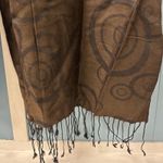 Pashmina Women's  Scarf‎ Wrap Shawl Brown Swirl Silk Cashmere 72” x 26” Photo 3