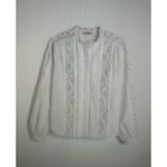 Madewell  Lace-Inset Pintucked Button-Up Top White Photo 2