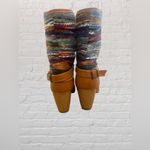 Francesca's Boots Size 7.5M Woven Knit Heeled Coachella Western Southwest Cognac Photo 2