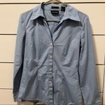 New York And Company  City Stretch Light Blue Button Down Blouse Photo 1