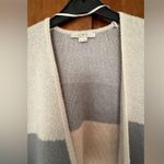Loft Tan and gray striped  cardigan Photo 1