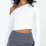 Princess Polly  santorini off shoulder crop knit top in ivory Photo 3