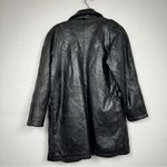 Vintage Black Leather Patchwork Trench Coat Womens M Goth No Belt Damaged Size M Photo 7