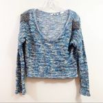 Miss Me  Marled Blue/Green/Brown Beaded Detail Cropped Sweaters Photo 0