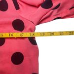 Crown & Ivy Coral Black Polka Dot V-Neck Top XS Ruffle Neck Business Casual EUC Photo 6